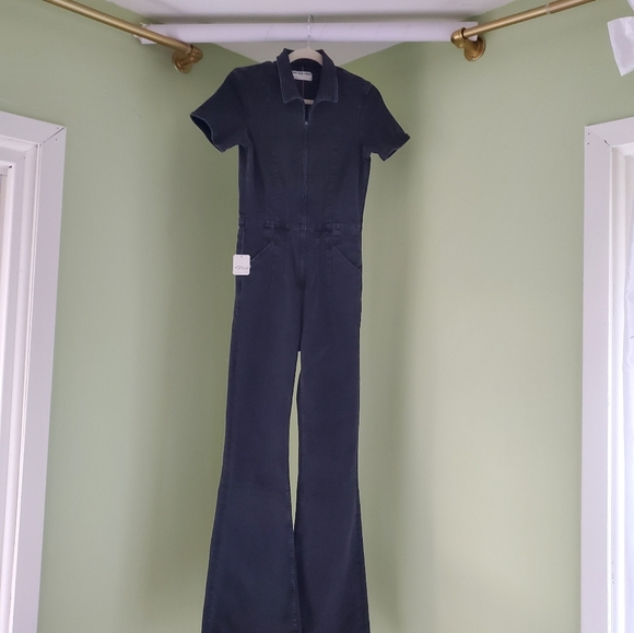 Free People Black Denim We The Free Jayde Flare Jumpsuit - Picture 4 of 8